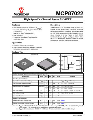 MCP87022T-U/MF Datasheet PDF Microchip Technology