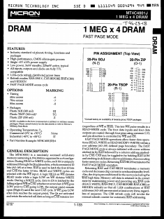 MT4C4001JZ Datasheet PDF Micron Technology