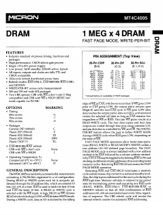 MT4C4005 Datasheet PDF Micron Technology