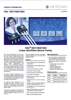 HAL1823 Datasheet PDF Micronas