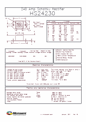 242NQ030 Datasheet PDF Microsemi Corporation
