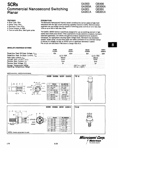 GA301 Datasheet PDF Microsemi Corporation