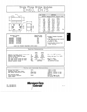 EH60 Datasheet PDF Microsemi Corporation