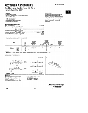 804-4N-4D-4 Datasheet PDF Microsemi Corporation