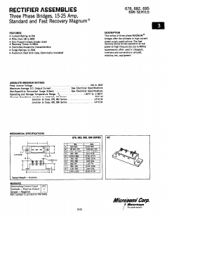 682-1 Datasheet PDF Microsemi Corporation