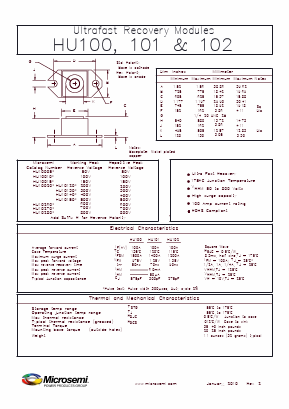 HU10020 Datasheet PDF Microsemi Corporation