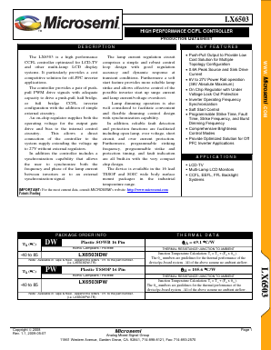 LX6503 Datasheet PDF Microsemi Corporation