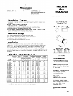 MLL3821 Datasheet PDF Microsemi Corporation