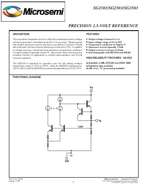 SG3503T Datasheet PDF Microsemi Corporation