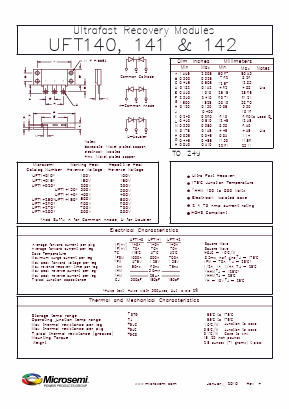 UFT14250D Datasheet PDF Microsemi Corporation