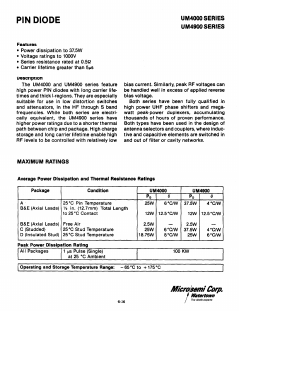 UM4001 Datasheet PDF Microsemi Corporation