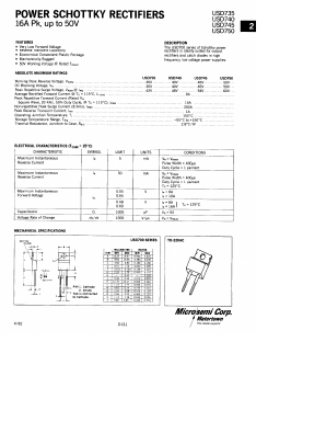 USD735 Datasheet PDF Microsemi Corporation