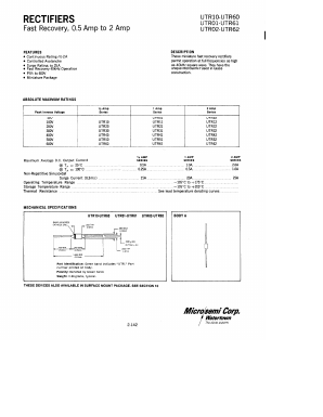 UTR10 Datasheet PDF Microsemi Corporation