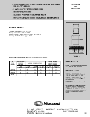 1N5820US Datasheet PDF Microsemi Corporation
