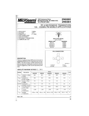 2N6084 Datasheet PDF Microsemi Corporation