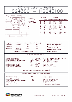 MBR24080 Datasheet PDF Microsemi Corporation