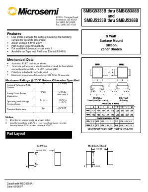 SMBJ5353B Datasheet PDF Microsemi Corporation