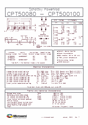 CPT50080A Datasheet PDF Microsemi Corporation
