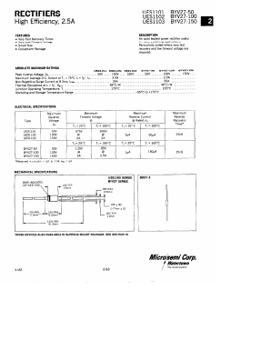 BYV27-100 Datasheet PDF Microsemi Corporation