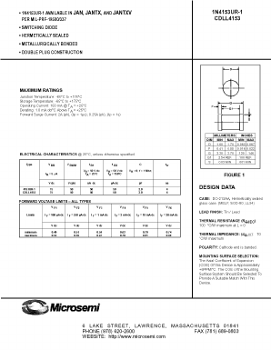 1N4153UR-1 Datasheet PDF Microsemi Corporation