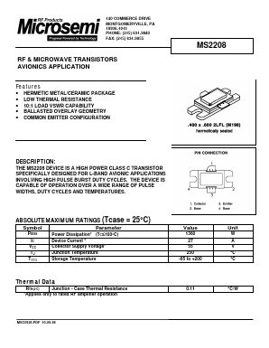 MS2208 Datasheet PDF Microsemi Corporation