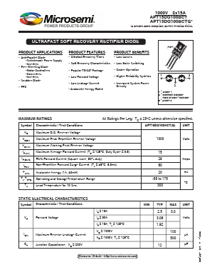 APT15DQ100BCT Datasheet PDF Microsemi Corporation