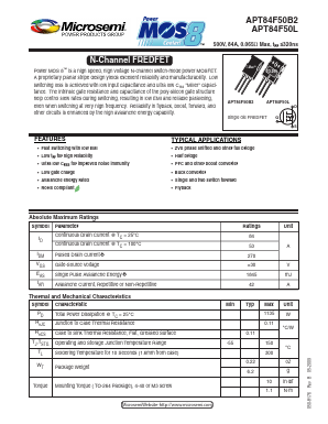 APT84F50B2 Datasheet PDF Microsemi Corporation
