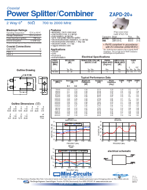 ZAPD-20-S+ Datasheet PDF Minicircuits