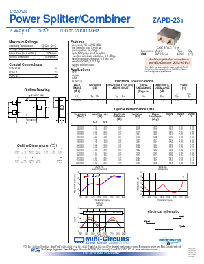 ZAPD-23 Datasheet PDF Minicircuits