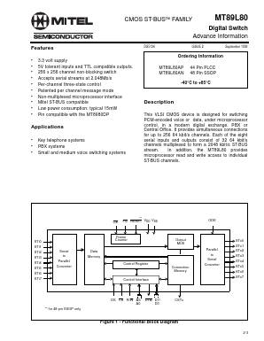 MT89L80 Datasheet PDF Mitel Networks