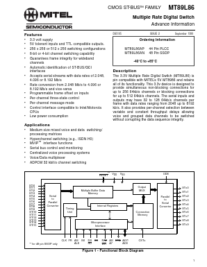 MT89L86AP Datasheet PDF Mitel Networks