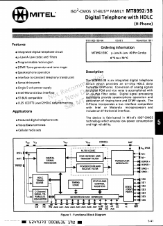 MT8993 Datasheet PDF Mitel Networks