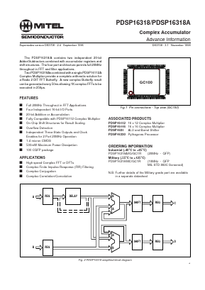 PDSP16318MC Datasheet PDF Mitel Networks