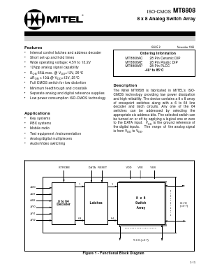 MT8808AC Datasheet PDF Mitel Networks