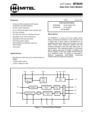 MT8840AE Datasheet PDF Mitel Networks