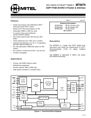 MT8979AC Datasheet PDF Mitel Networks