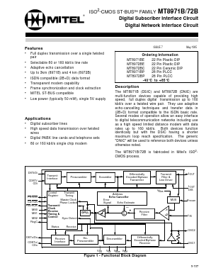 MT8972B Datasheet PDF Mitel Networks