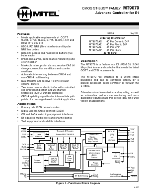 MT9079AL Datasheet PDF Mitel Networks