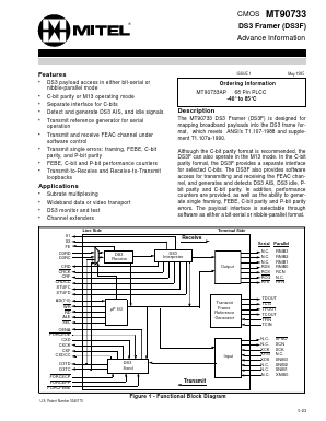 MT90733 Datasheet PDF Mitel Networks
