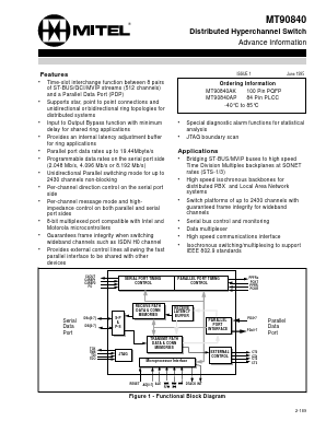 MT90840AP Datasheet PDF Mitel Networks