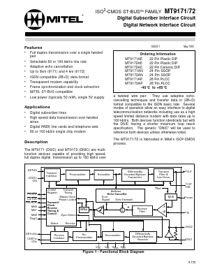 MT9171AN Datasheet PDF Mitel Networks