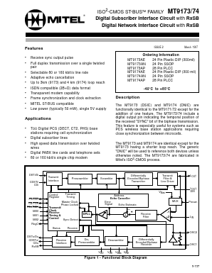 MT9174AE Datasheet PDF Mitel Networks