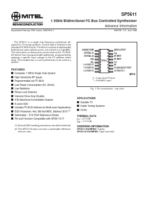 SP5611KG/MPAS Datasheet PDF Mitel Networks