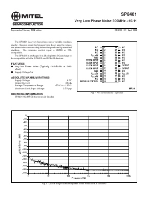 SP8401KGMPES Datasheet PDF Mitel Networks