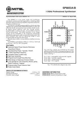 SP8853AHC Datasheet PDF Mitel Networks
