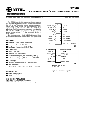 SP5510NADP Datasheet PDF Mitel Networks