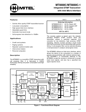 MT8888CN Datasheet PDF Mitel Networks