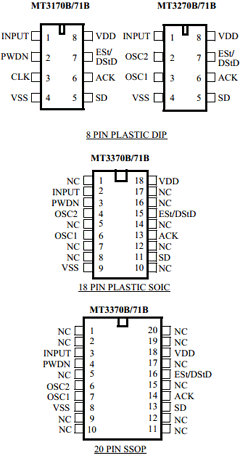 MT3170BE Datasheet PDF Mitel Networks