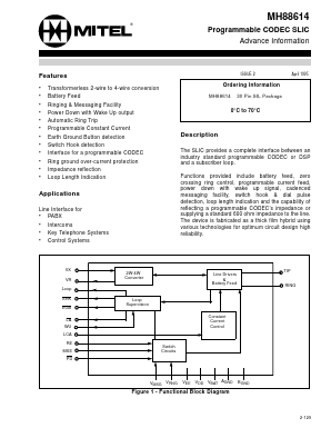 MH88614 Datasheet PDF Mitel Networks