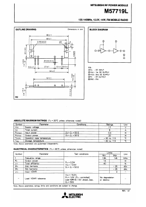 M57719L Datasheet PDF MITSUBISHI ELECTRIC 